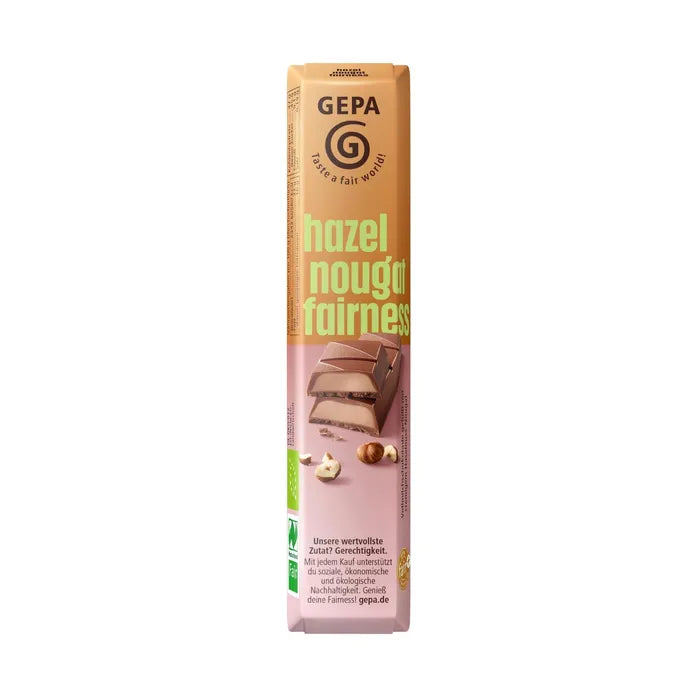 GEPA Fairetta Organic Hazelnut Nougat Milk Chocolate
