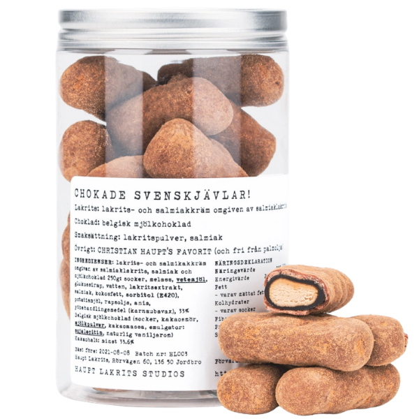 Chocolate licorice "CHOKADE SVENSKJÄVLAR!" - Haupt Lakrits