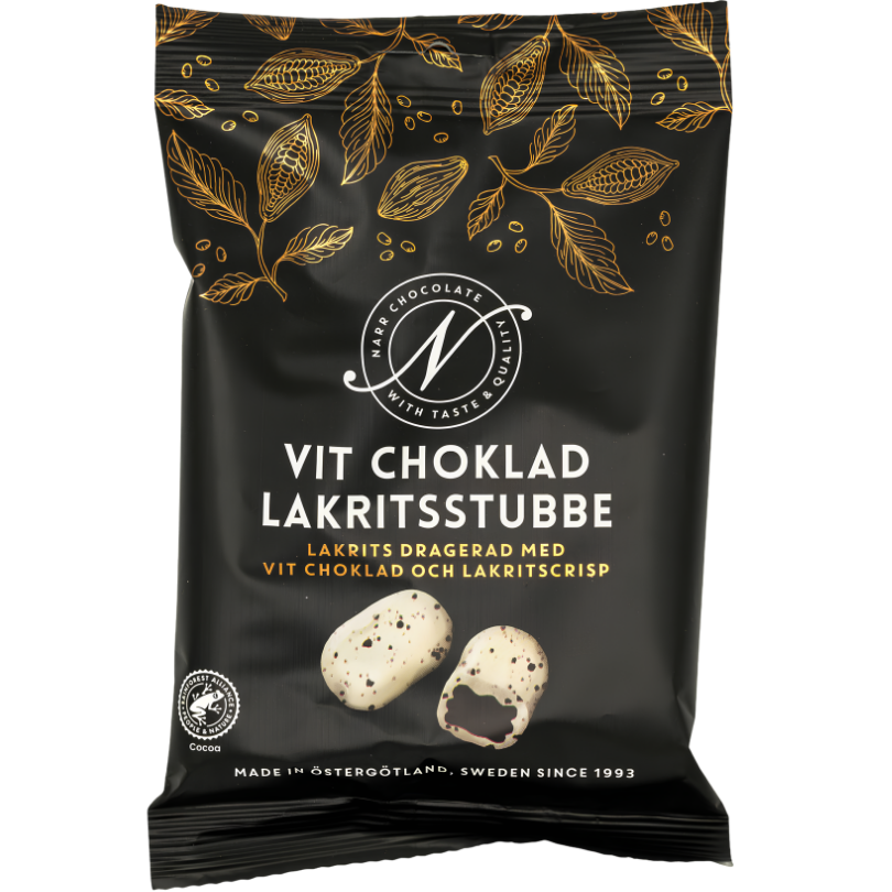 White chocolate licorice balls - Narr Chocolate