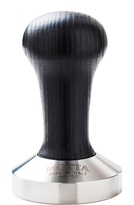 Tamper stainless steel with black wooden handle 57mm - Motta